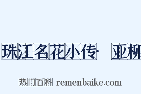 珠江名花小传·亚柳是什么意思的图片